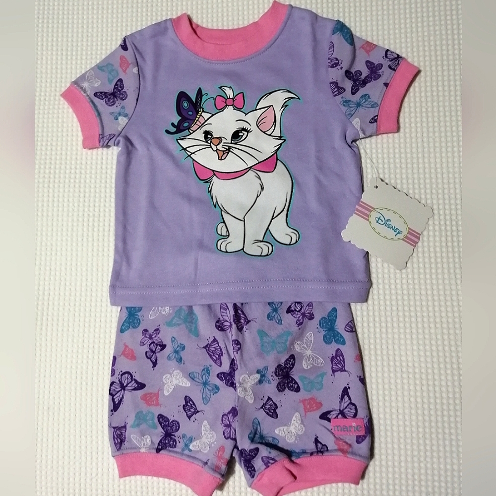 🔥SALE🔥Disney The Aristocats Marie Girls 2pc Pajamas Pajama Set NWT Size 3M, 6M